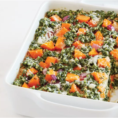 Pumpkin Lasagna with Kale Pesto